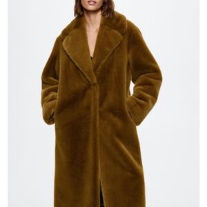 Mango Oversize Faux Fur Coat